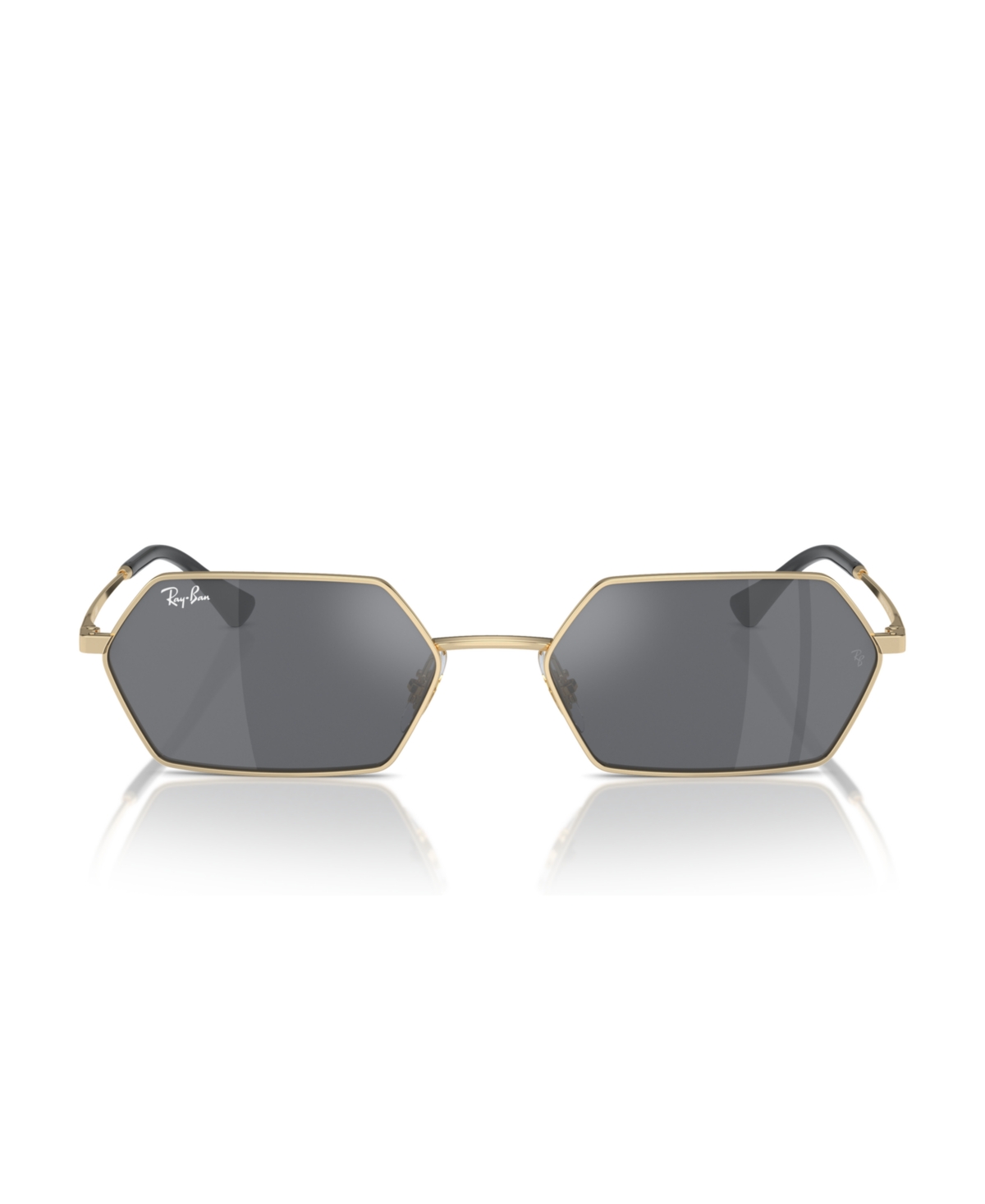 Ray Ban Hexagon Geometric Metal & Plastic Sunglasses In Light Gold