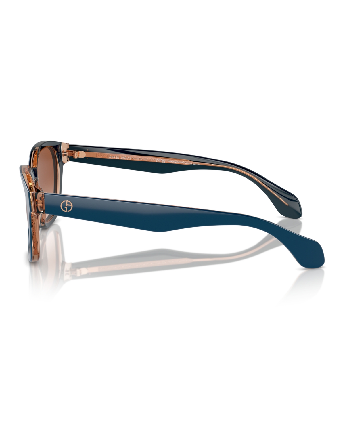 Giorgio Armani Logo-print Oversize-frame Sunglasses In Blue