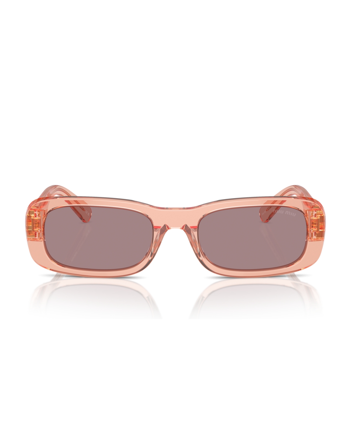 Miu Miu Womens Pink Mu 08zs Oval-frame Acetate Sunglasses In Noisette Transparent