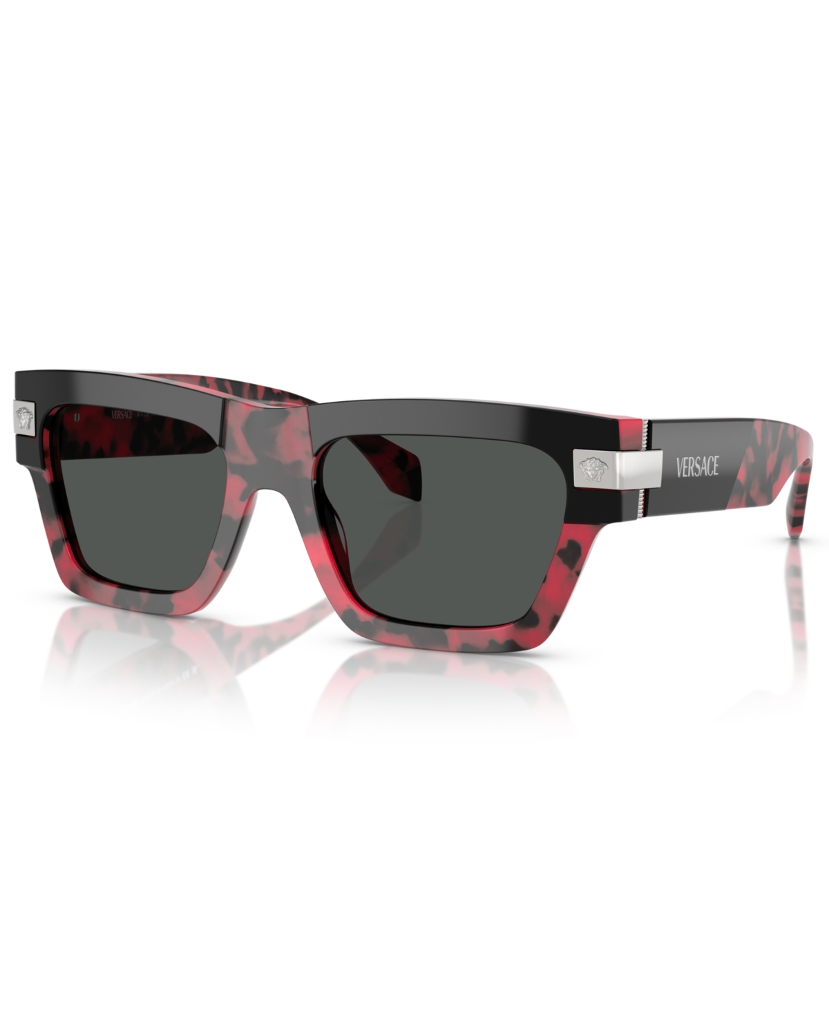 Shop Versace Men's Sunglasses, Ve4464f In Top Black,red Havana