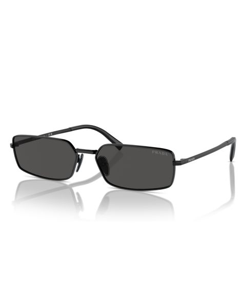 Женские солнцезащитные очки PRADA Signature Rectangular Sunglasses, PR A60S, цвет: Чёрный