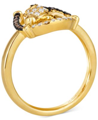 Chocolate & Nude Diamond Horseshoe Ring (1/3 ct. t.w.) in 14k Gold