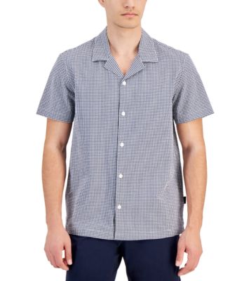 Michael Kors - Men's Gingham Seersucker Short Sleeve Button-Front Camp Shirt