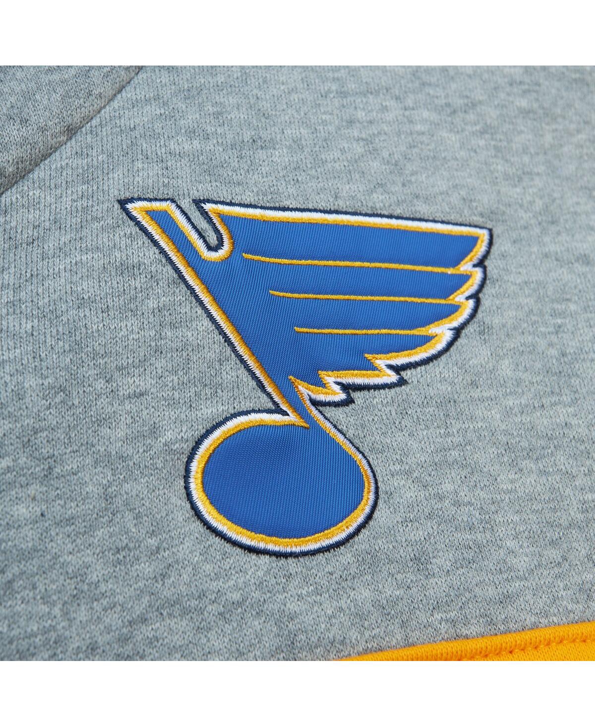 Men's Mitchell & Ness Gray St. Louis Blues Head Coach Pullover Hoodie - Gray