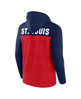 Men's Heathered Red, Heathered Navy St. Louis Cardinals Blown Away Full-Zip Hoodie