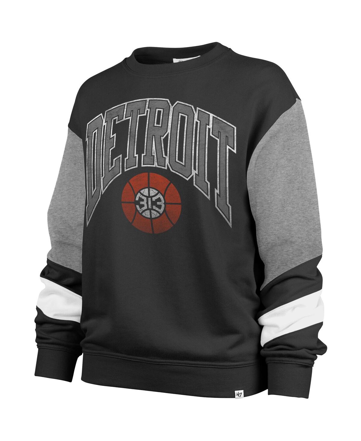 Women's '47 BrandDetroit Pistons 2023/24 City Edition Nova Crew Sweatshirt - Black