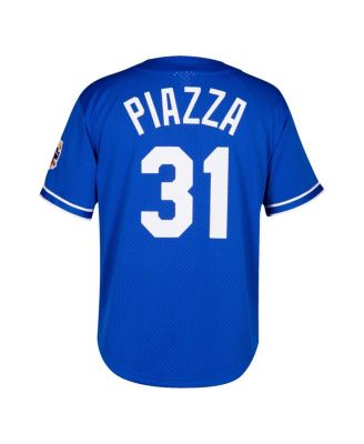 Men's Mike Piazza Royal Los Angeles Dodgers Cooperstown Collection Mesh Batting Practice Button-Up Jersey