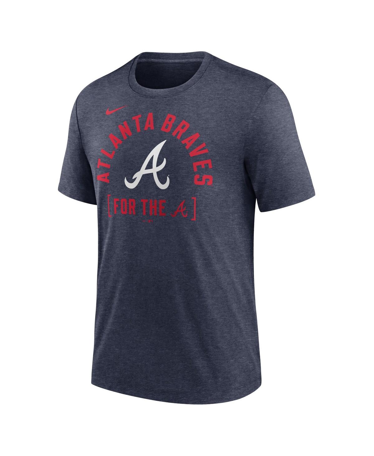 Men's NikeAtlanta Braves Swing Big Tri-Blend T-shirt - Heather Navy