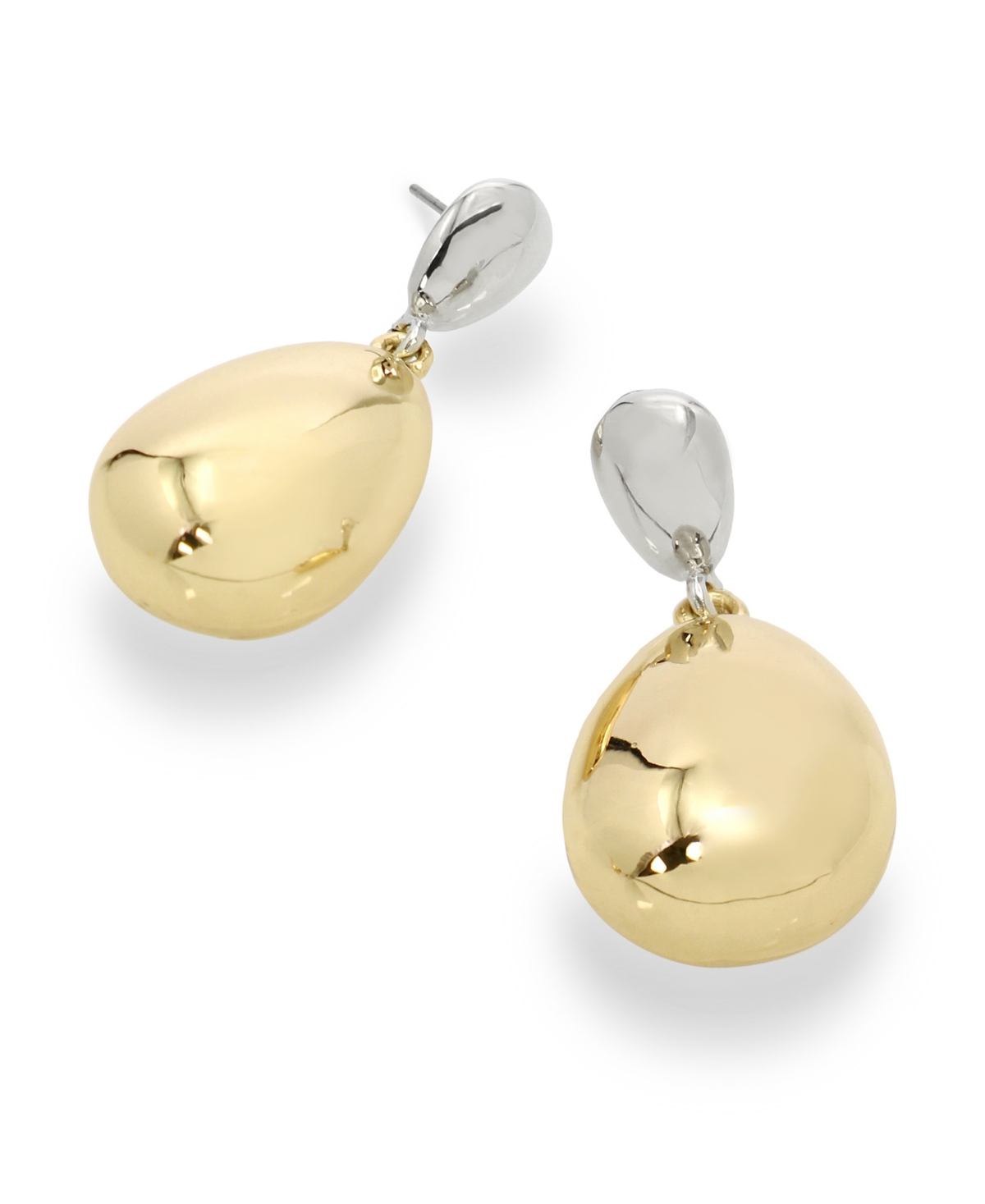 Robert Lee Morris Soho Two-Tone Dome Double Drop Earrings - Two-Tone