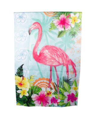 Tropical Flamingo Spring Outdoor House Flag 28" x 40"