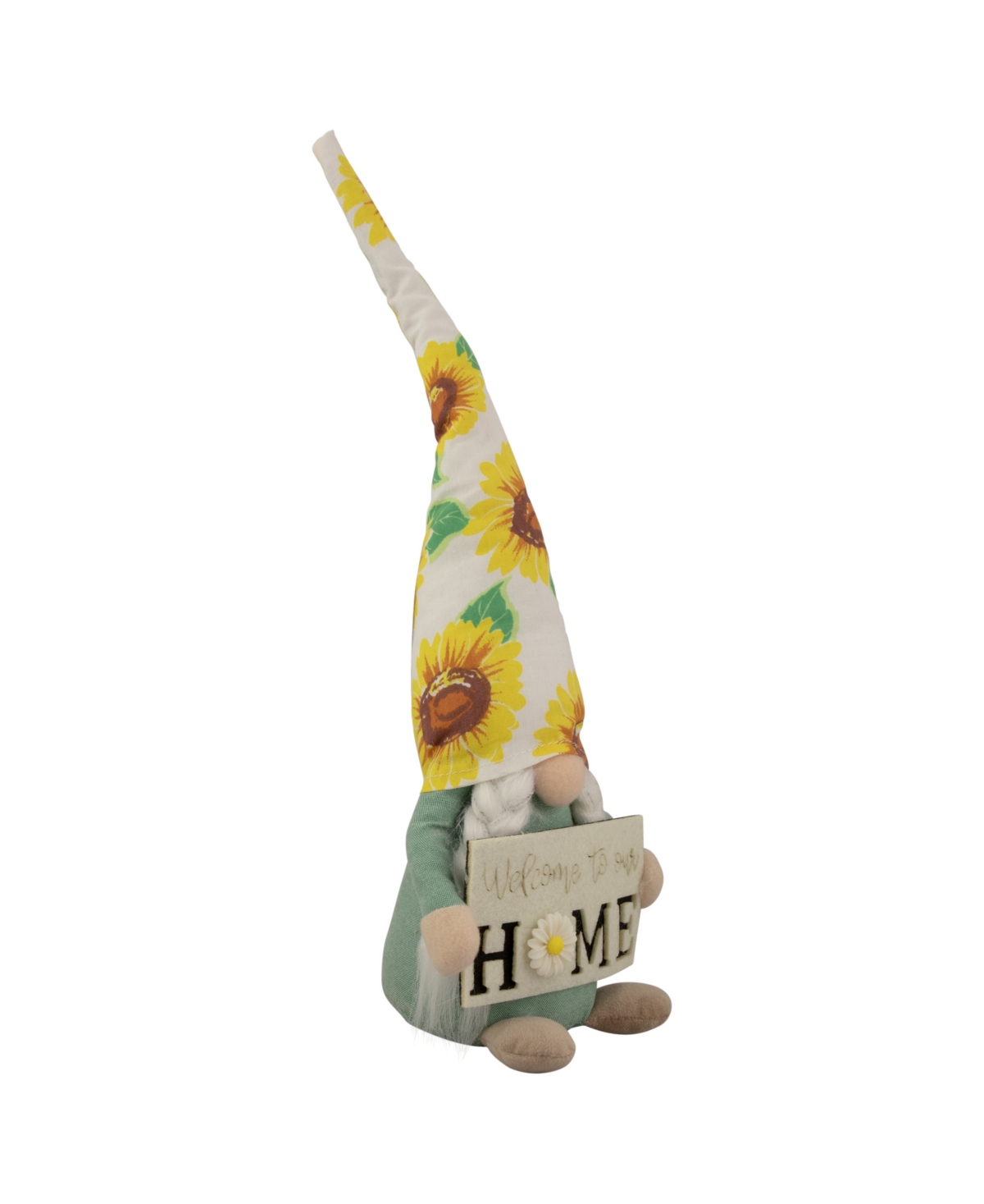 Northlight 15.5" Welcome To Our Home Spring Gnome With Sunflower Hat In White