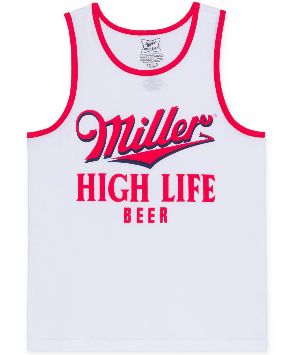 Men's Miller High Life Ringer Graphic Tank - White