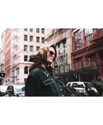 Double Sided Silk Scarf Of Green Wonderland