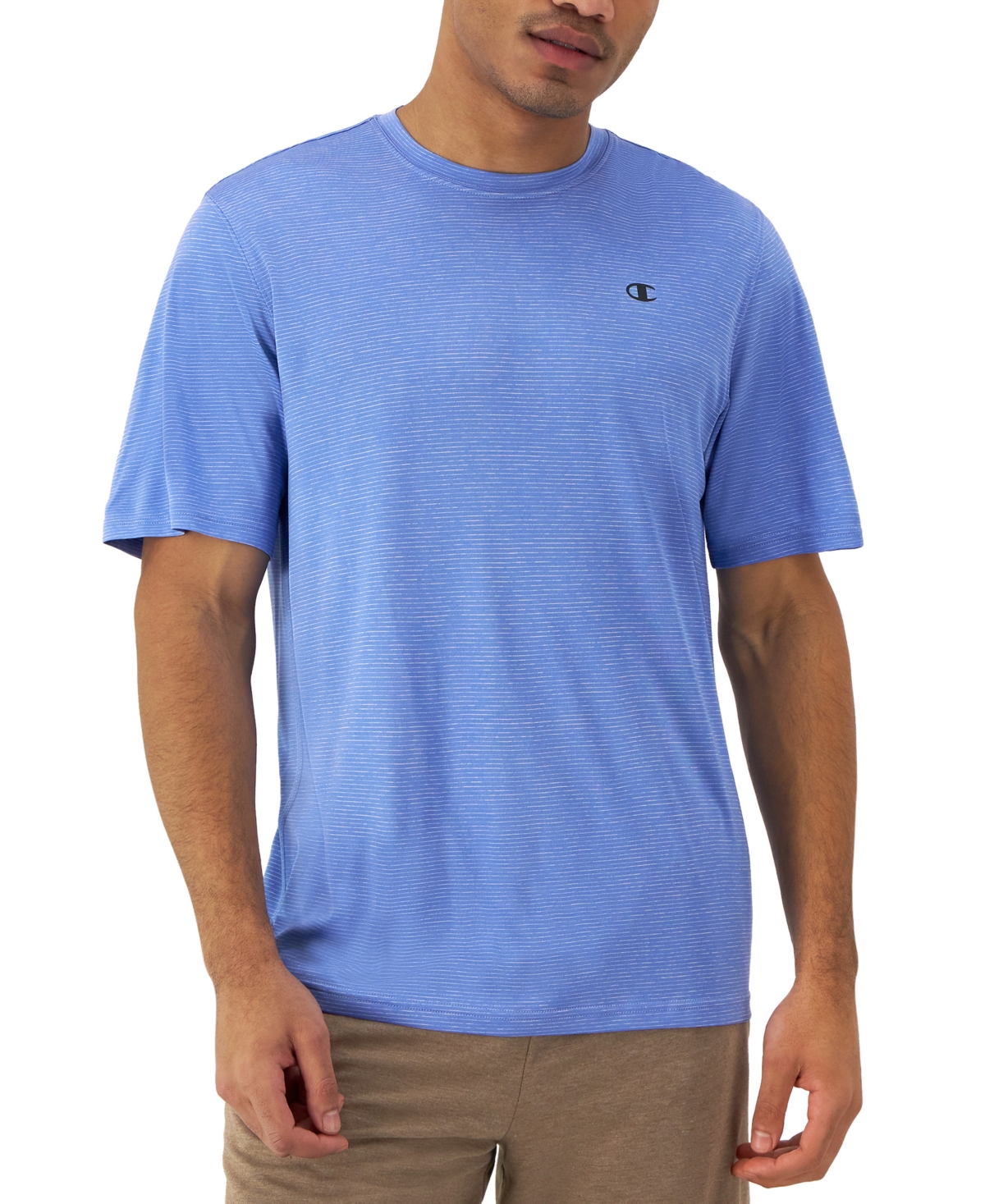 Men's Standard-Fit Stripe Performance T-Shirt - Plaster Blue