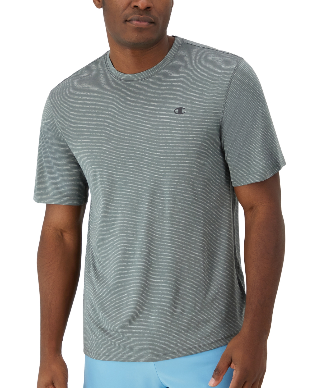 Shop Champion Men's Standard-fit Stripe Performance T-shirt In Cool Slate Gray
