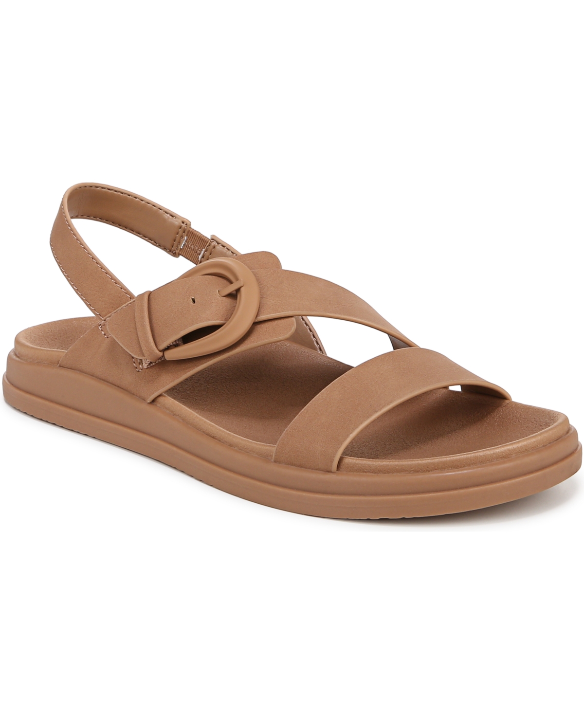 Shop Naturalizer Hope Slingback Flat Sandals In Cookie Dough Faux Leather