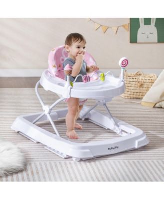 Toddler Foldable Activity Walker with Adjustable Height& Detachable Seat Cushion