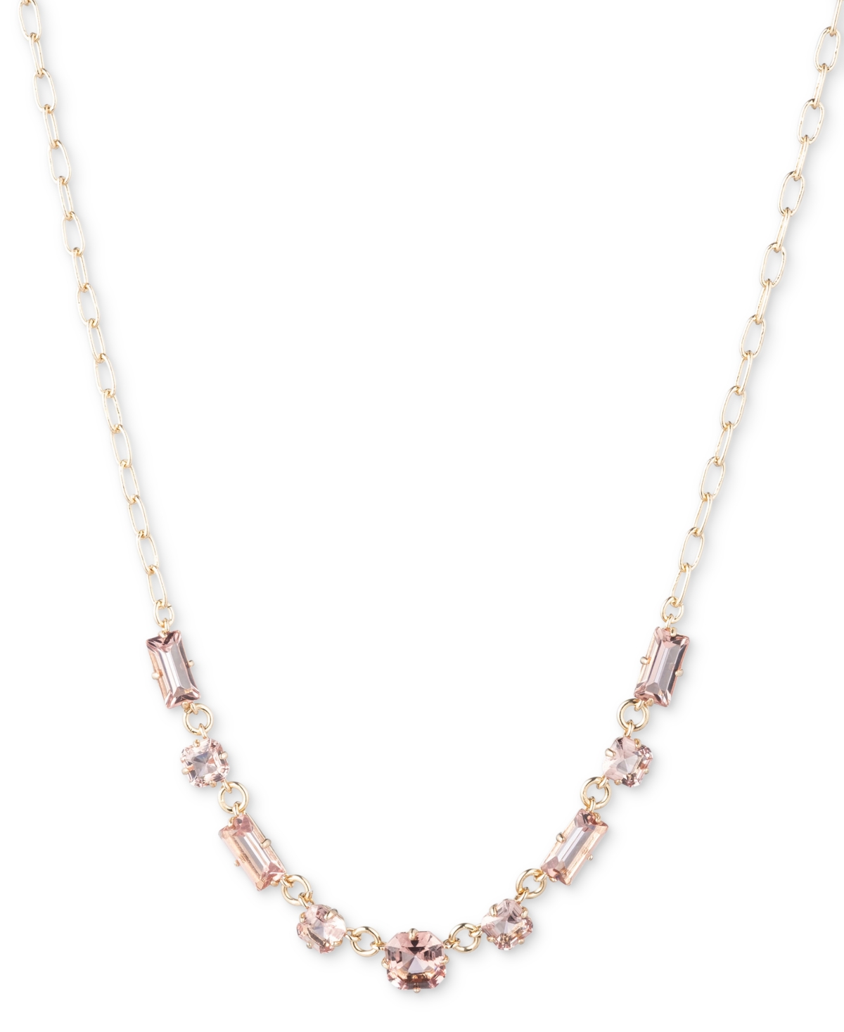 Shop Lauren Ralph Lauren Gold-tone Baguette Stone Statement Necklace, 16" + 3" Extender In Light Pink
