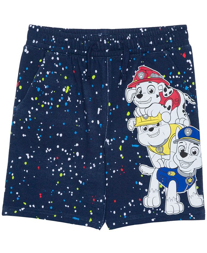 Babyhug Cotton Looper Knit Cut & Sew Shorts with Paw Patrol Print - Navy Blue