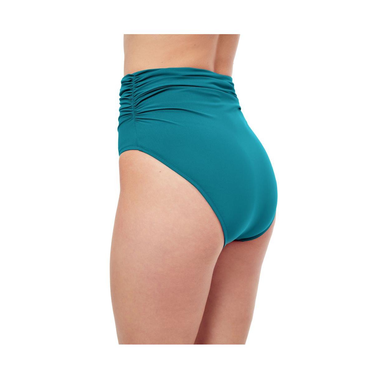 Profile by Gottex Women's Unchain My Heart High Waist swim bottom with side shirring -teal