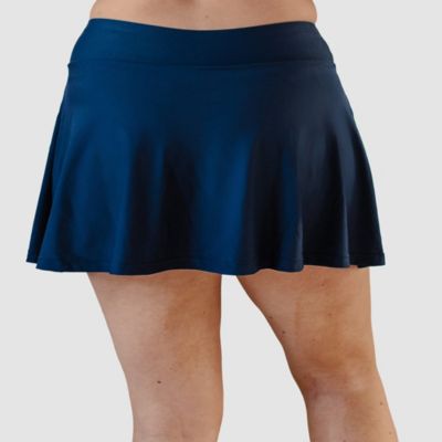 Plus Size High Waisted Chlorine Resistant Flowy Swim Skort With Attached Shorts