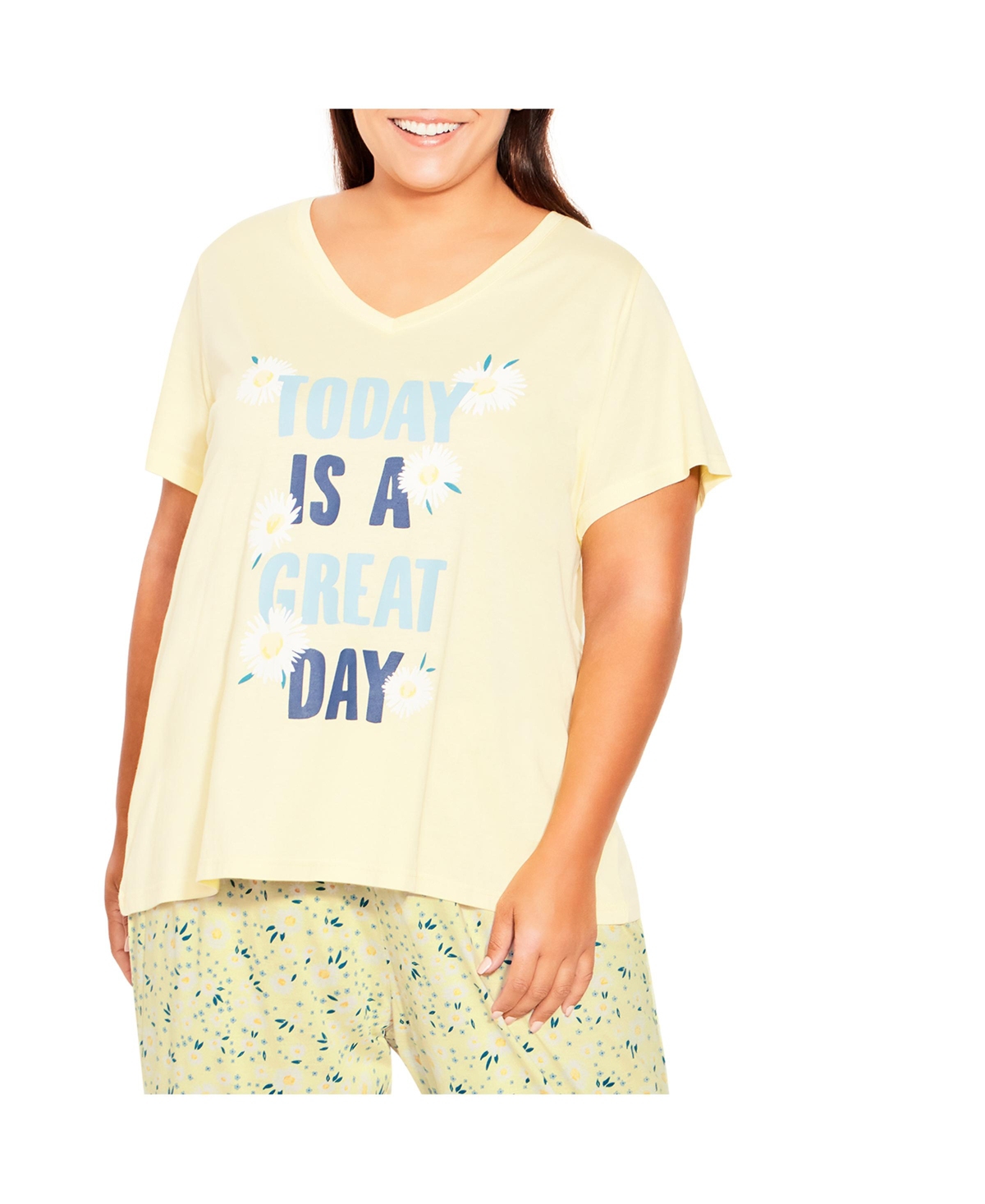 Plus Size Short Sleeve Great Day Sleep Top - Great day