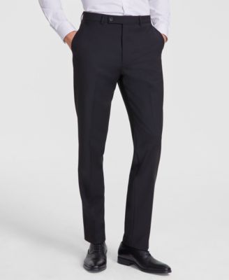 Calvin Klein - Men's Slim-Fit Stretch Gray Sharkskin Suit Pants