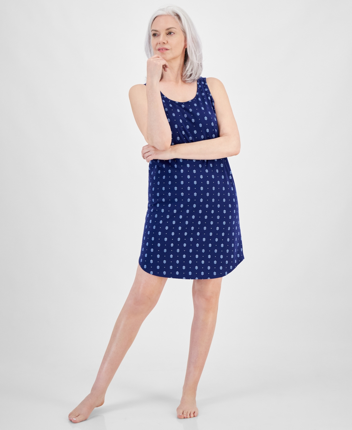 Charter Club Women's Floral Tank Sleep Shirt, Created for Macy's