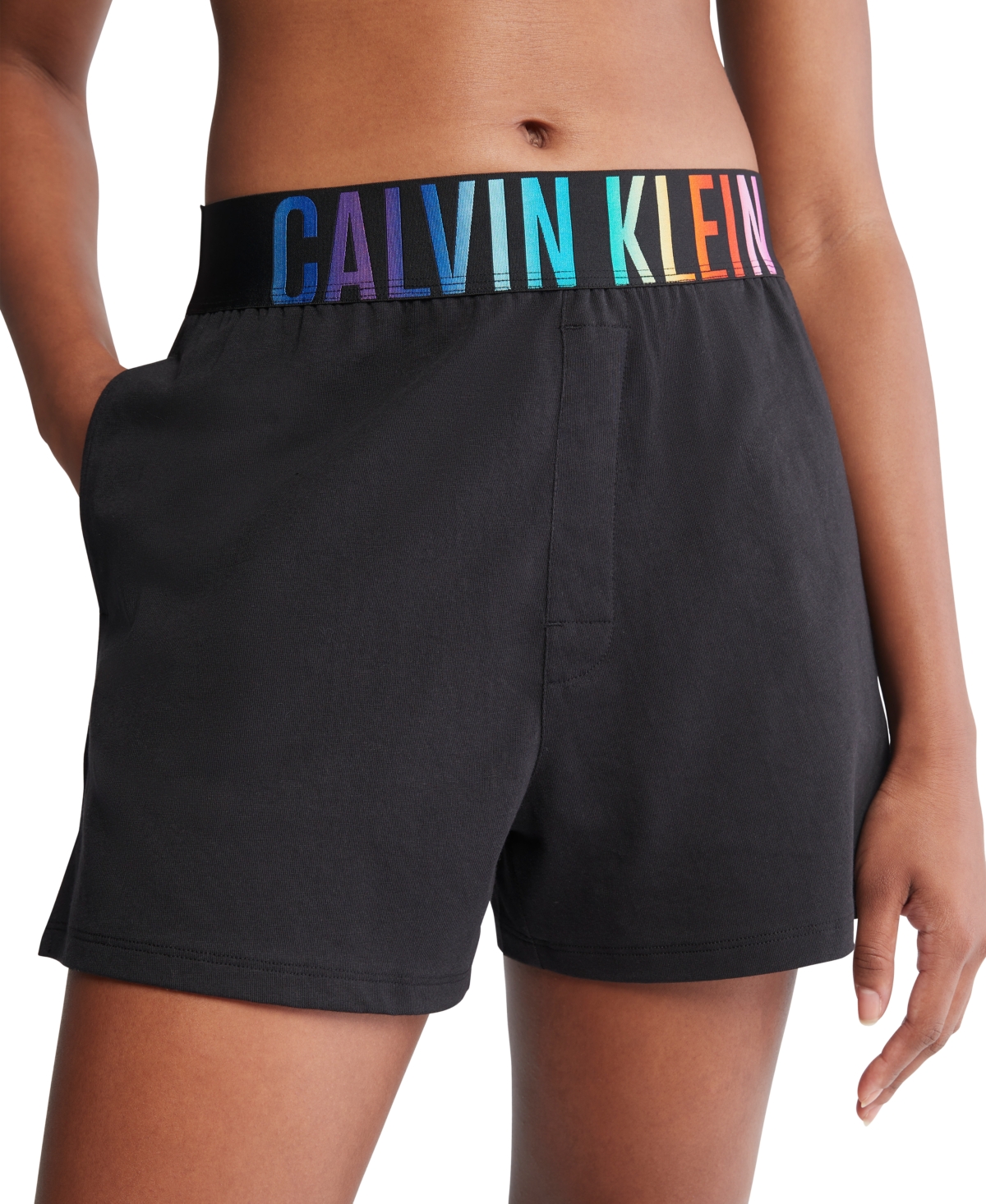 Shop Calvin Klein Intense Power Pride Lounge Short Qs7194 In Black