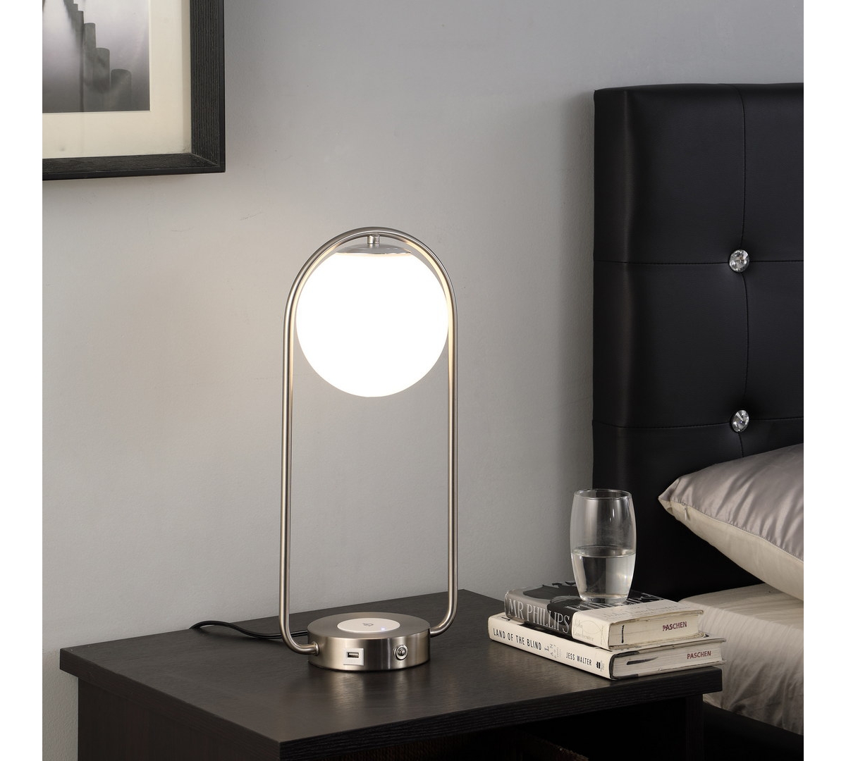 Streamdale Furniture 19.25-Inch-Long Neilsen Retro Table Lamp with Charging Station And Usb Port