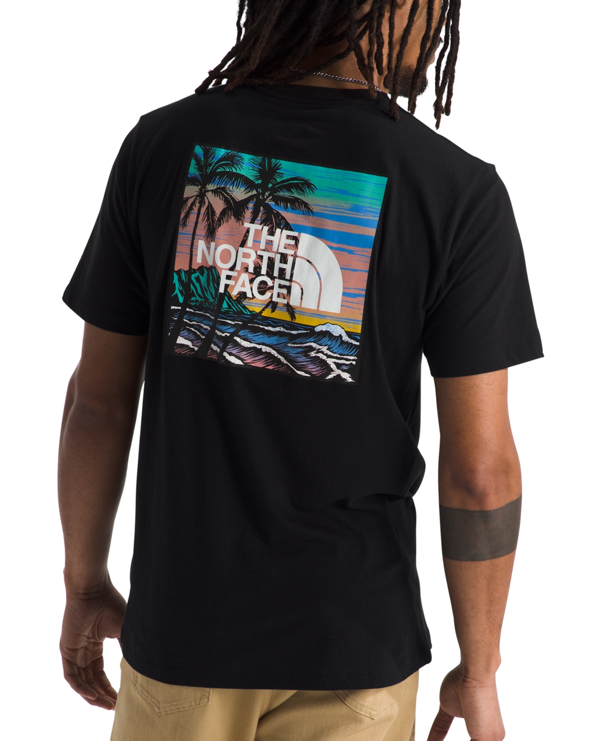 The North Face Men's Box Tropical Logo Graphic T-shirt In Black