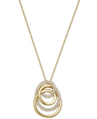 EFFY Collection - Diamond Multi Swirl 18" Pendant Necklace (3/8 ct. t.w.) in 14k Gold