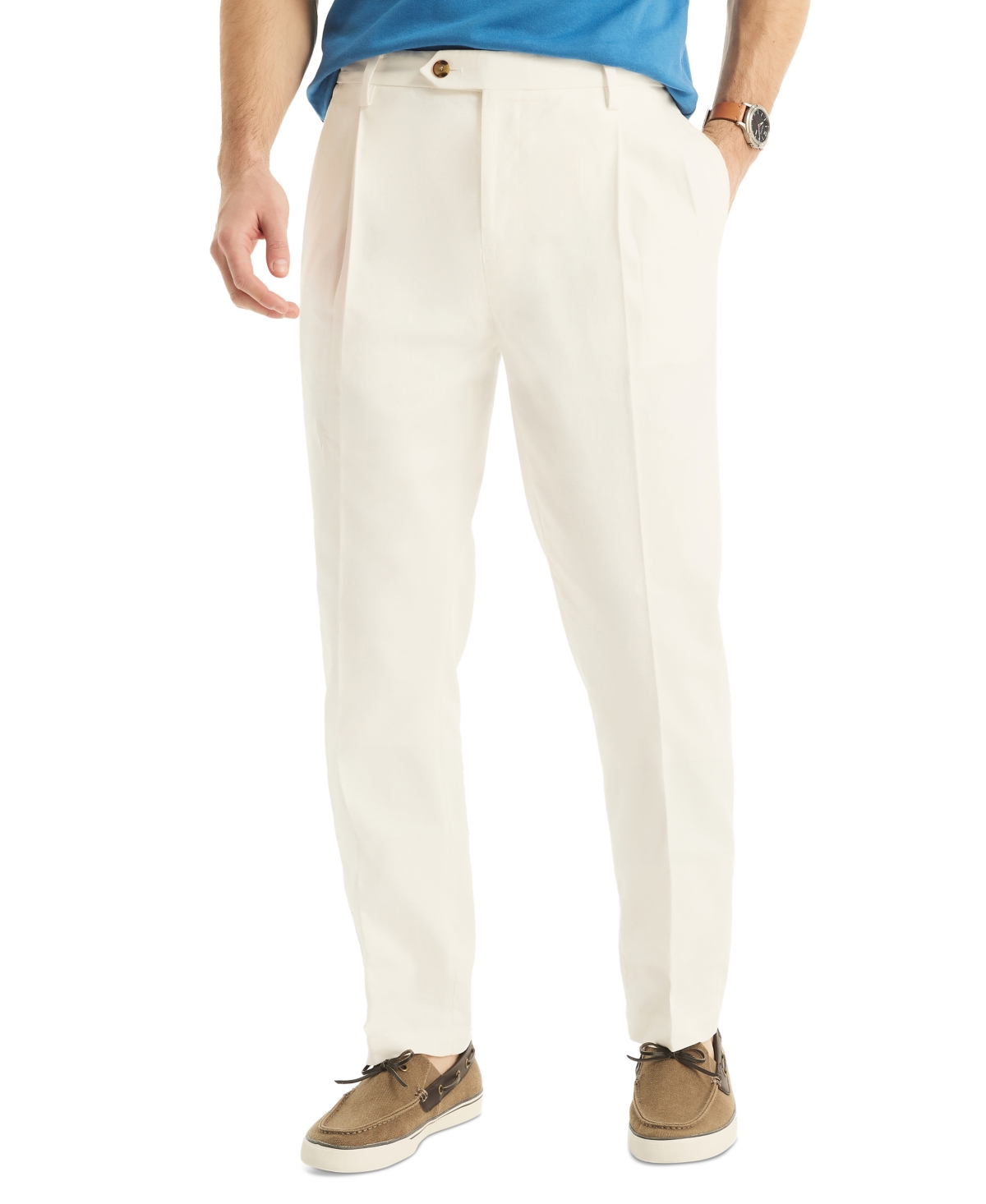 Men's Miami Vice x Nautica Linen-Blend Double-Pleated Pants - Sail White
