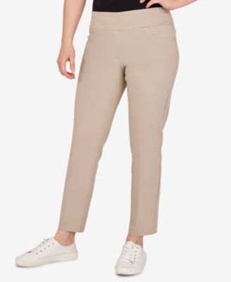 Petite Mid-Rise Pull-On Straight Solar Millennium Tech Ankle Pants