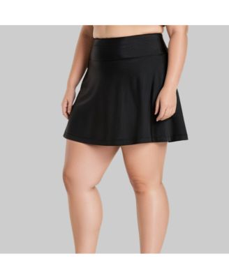 Plus Size Flowy Swim Skirt With Attached Shorts