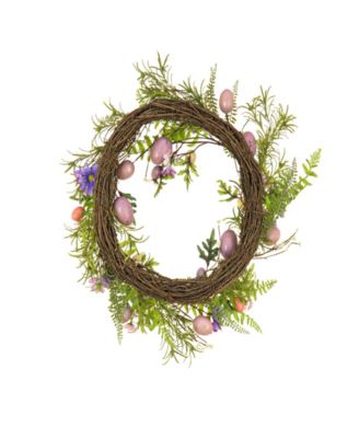 22" Eggs, Flowers, and Ferns Wreath