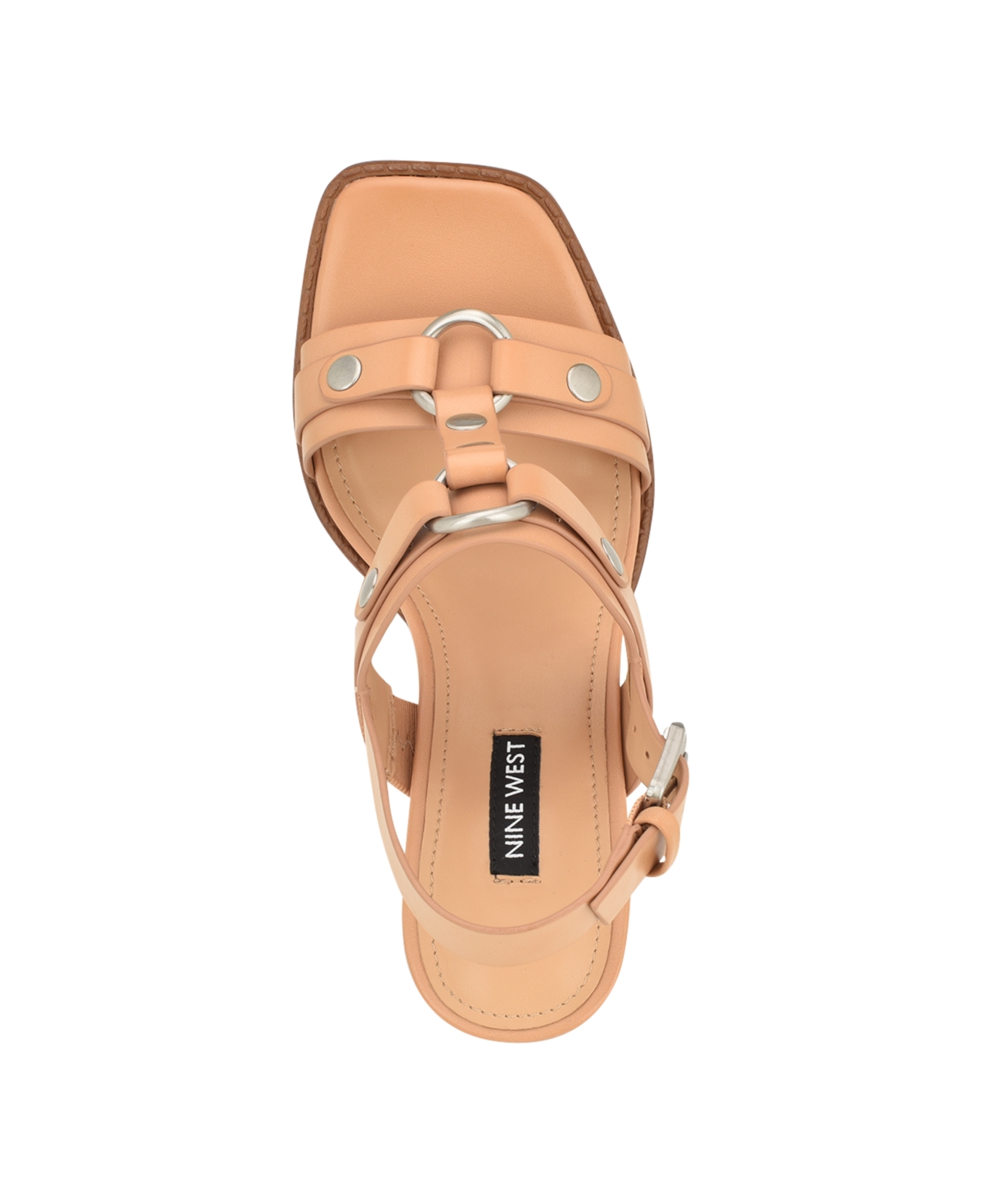Nine West Women's Opell Square Toe Flared Heel Dress Sandals