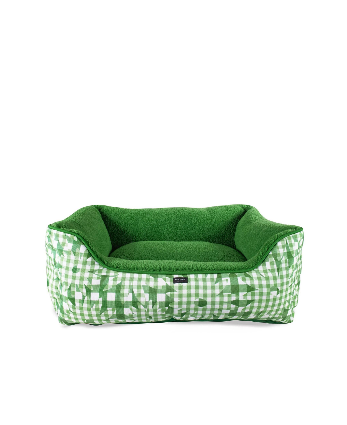 Pet Bed - Green Daisy Gingham