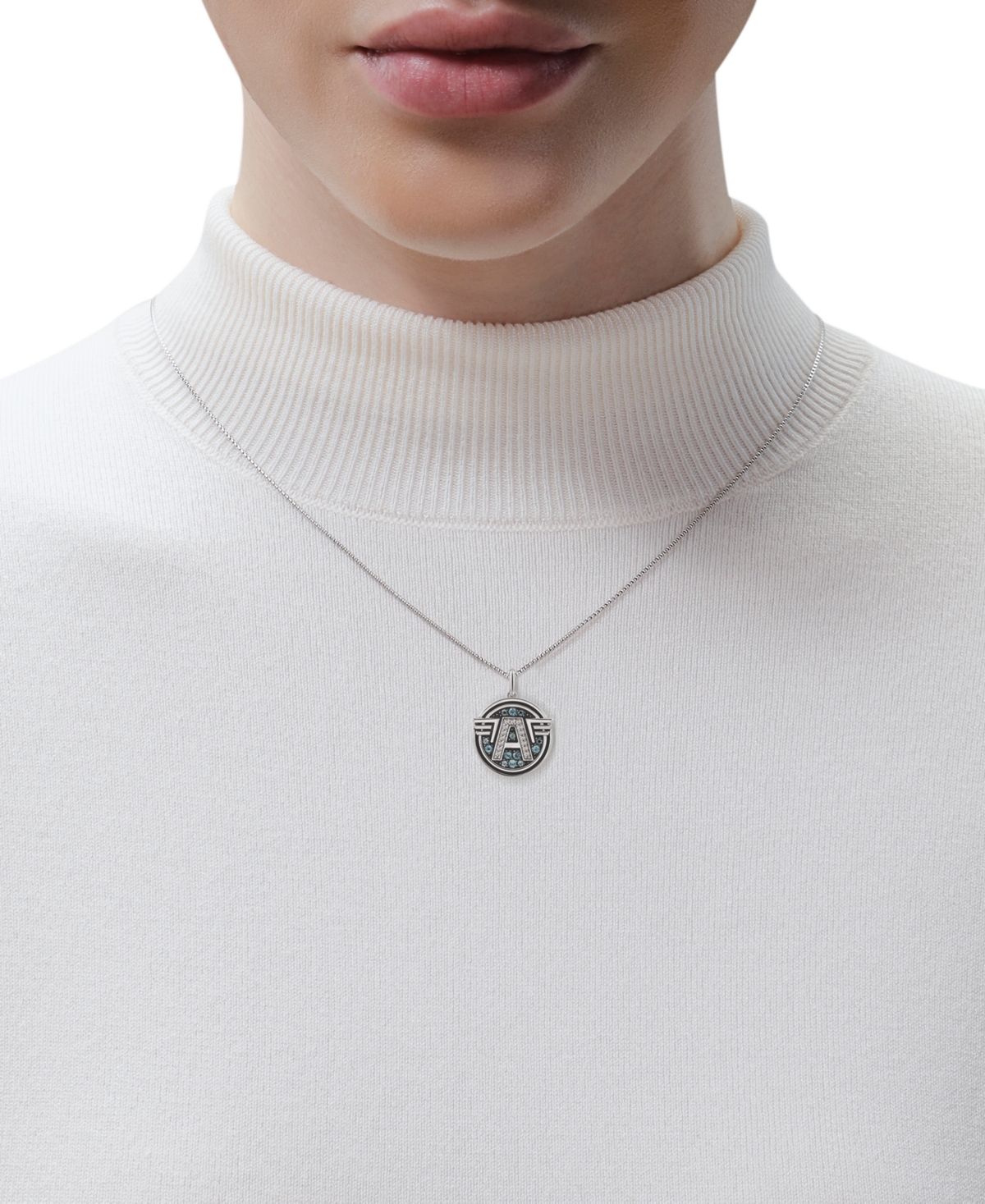Wonder Fine Jewelry Marvel  Swiss Blue Topaz (3/8 Ct. T.w.) & Diamond (1/10 Ct. T.w.) Captain America In Sterling Silver