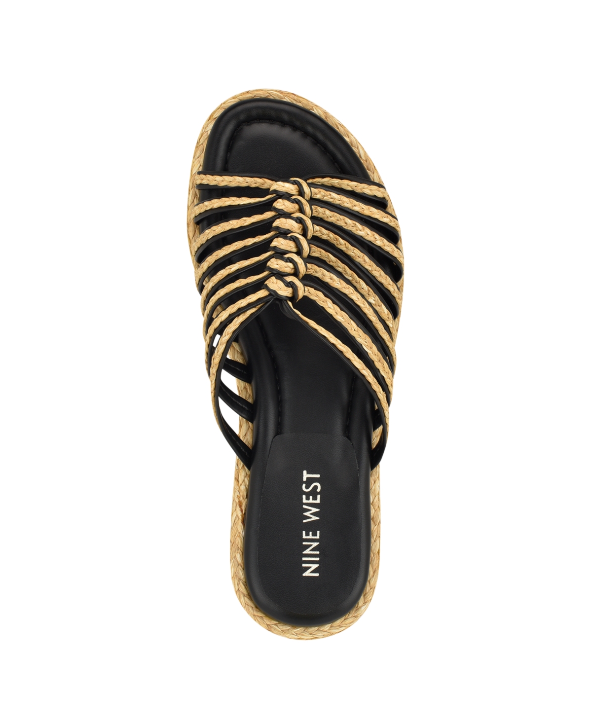 Nine West Women's Adila Slip-On Strappy Flat Casual Sandals - Black
