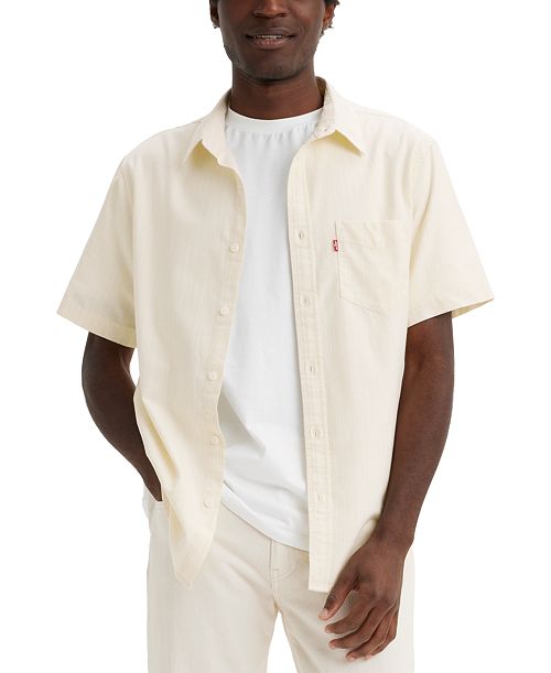 alfani Levi's Men's Classic 1 Pocket Short Sleeve Regular Fit Shirt Men's Fashion & Accessories