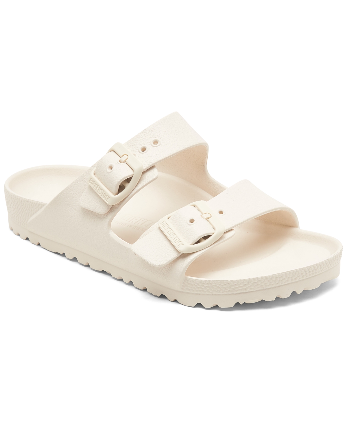 Birkenstock Arizona Eva Womens Slip On Buckle Slide Sandals In Eggshell