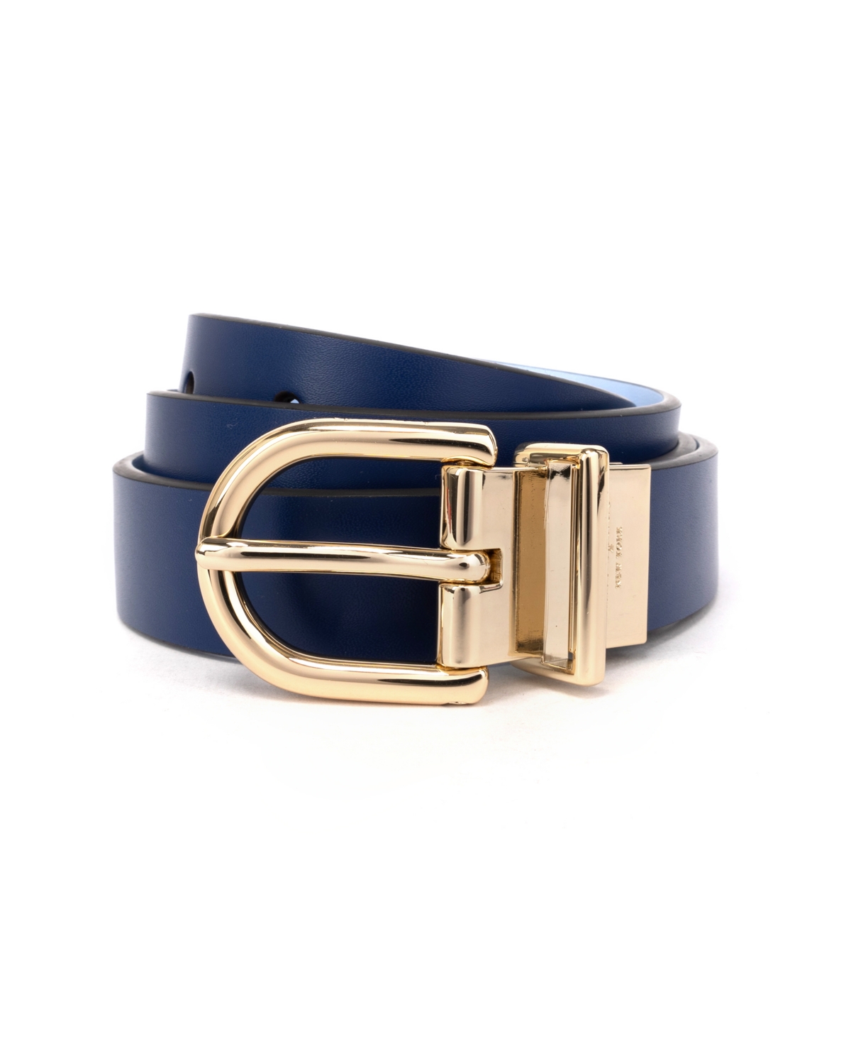 Shop Kate Spade Women's 25mm Reversible Belt, Smooth To Smooth In French Navy