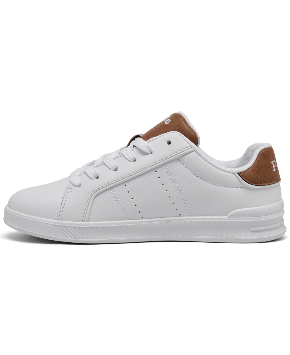 Shop Polo Ralph Lauren Little Kids Heritage Court Iii Casual Sneakers From Finish Line In White,tan