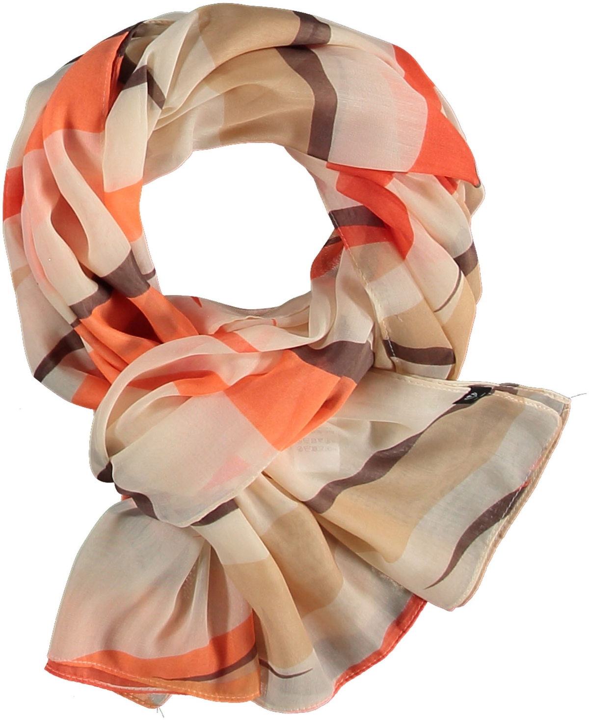 Fraas Women's Graphic Stripes Scarf In Orange