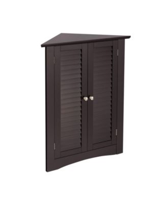 Freestanding Bathroom Corner Cabinet with Shutter Door and Storage
