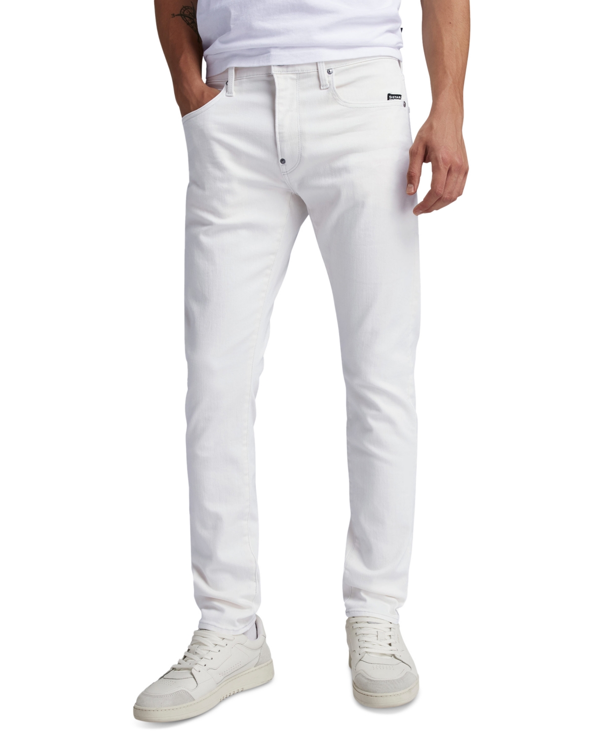 Shop G-star Raw Men's Skinny-fit Jeans In Paper White Gd