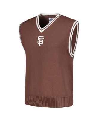 Men's Brown San Francisco Giants Knit V-Neck Pullover Sweater Vest