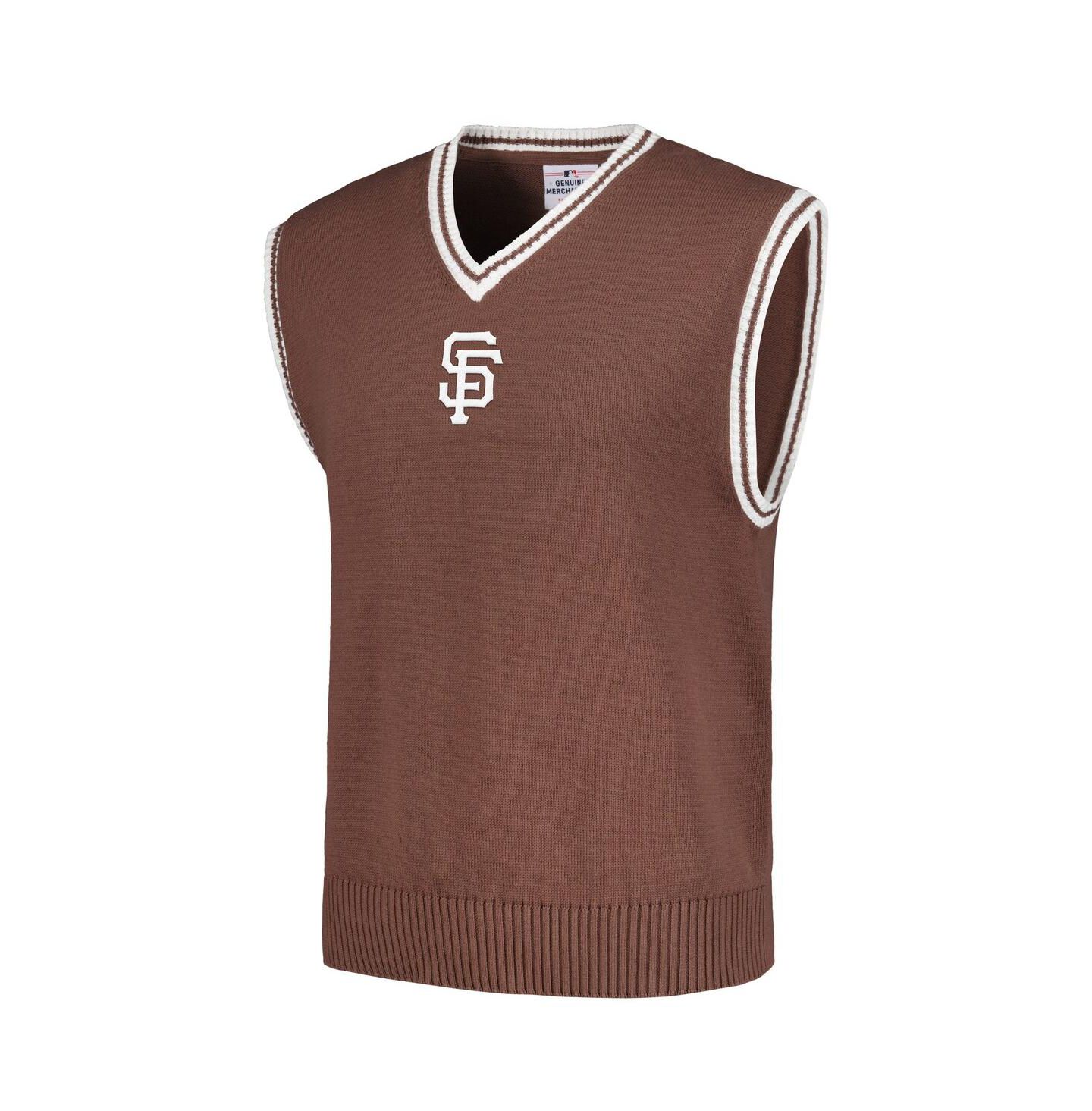 Мужской жилет PLEASURES Brown San Francisco Giants Knit V-Neck Pullover Sweater Vest — фото 2