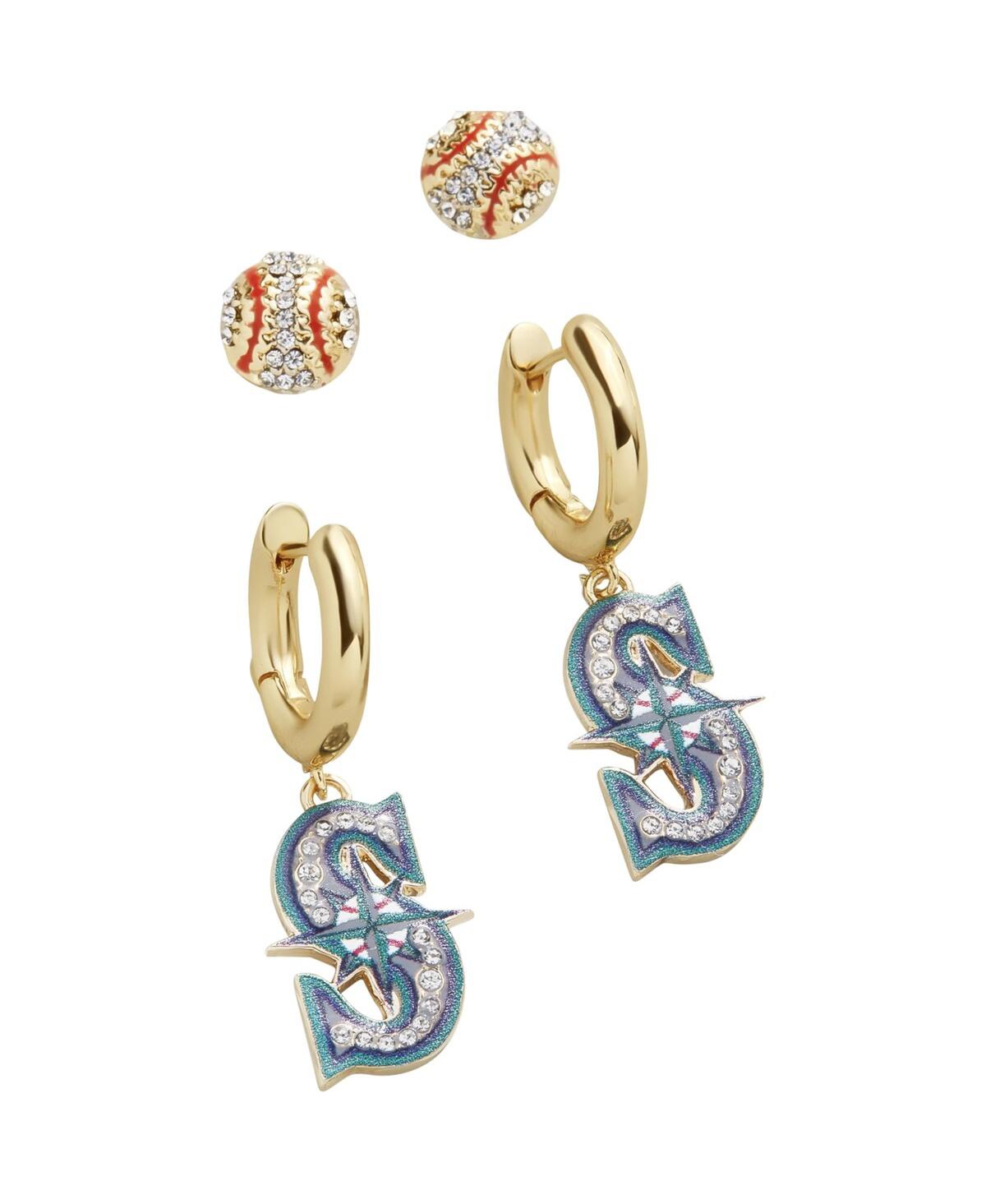 Shop Baublebar Women's  Gold-tone Seattle Mariners Team Earrings Set